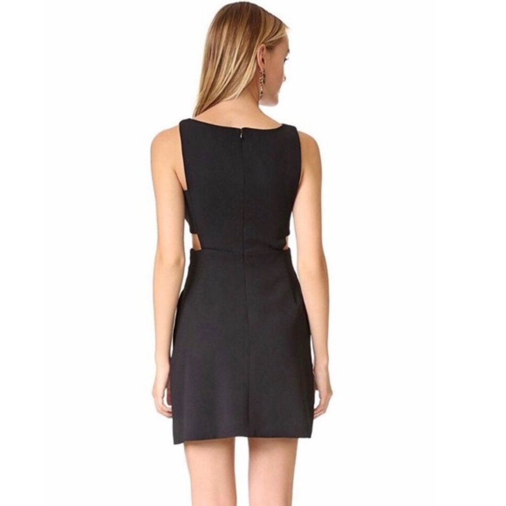 Jill Jill Stuart Black Tie Side Cut-Out Wedding Guest Luxury Mini Dress, Sze 2 - Picture 3 of 3